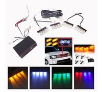 12V LED Car Fash Lamp Central Lamp One Drag Four Car Flash Lamp Car Central Network Strobe Light 12 LED,Yellow