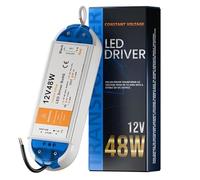 12V LED Driver 48W 4A, Power Supply Unit, 240V AC to 12V DC Transformer, Constant Voltage Driver Adapter, Low Voltage Transformers for DIY Light Strips, LED Bulbs and Ring Doorbell(DC 12V 72W 6.3A)