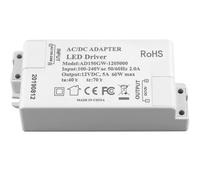 12V LED Driver 5A 60W LED Transformer, Low Voltage Led Driver Adapter,240V AC to 12V DC Constant Voltage Driver for led Strip, Display, Cabinet Lights, Bulbs(60W)