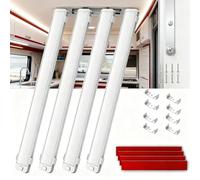12V LED Strip Lights for Campervan,Caravan Van,4 PCS 42cm 6000K White LED Strip Light with ON/Off Switch,228 LEDs for Lighting in RV Cabinet,Wardrobe.
