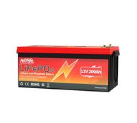12V Lifepo4 Battery, 200AH Series/Parallel Lithium Batteries, Upgraded BMS, Lightweight Small Size Perfect for RV, Marine, Trolling Motor, Solar, Van Life, Back Up Power & Off Grid Applications