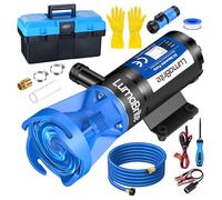 12V Macerator Pump for RV, Macerator Pump System for Caravans Self-Priming & Portable 12GPM 10FT Lift Fast 4-Minute Empty for RV & Boat Tanks, Full Protection Kit Storage Box & Hose Included