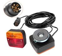 12V Magnetic Trailer Rear Light Set with 7 Pin Plug, Waterproof Brake Lights with 7.5m and 2.5m Cable, License Plate Lamp, Turn Signal, Tail Lightboard, Night Indicator Lights for Camper, Van, Truck