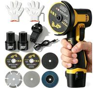 12V Mini Angle Grinder Cordless, Mini Angle Grinder Tool with 6 Cutting Discs, 2pcs Batteries, 3 in Grinding Disc, 19500 RPM, Cordless Angle Grinder Tool Kit for Cutting Polishing and Sharpening