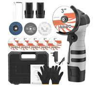 12V Mini Cordless Angle Grinder, Mini Angle Grinder Kit,19500RMP Cordless Angle Grinding Tool with 2x1500mAh Batteries and 6PCS Discs,Angle Grinder Tool Set for Cutting Polishing and Grinding