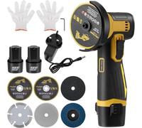 12V Mini Cordless Angle Grinder, Mini Angle Grinder Tool with 3 in Grinding Disc, 19500 RPM, 6 Cutting Discs, 2pcs Batteries, Cordless Angle Grinder Tool Kit for Cutting Polishing and Grinding