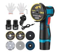 12V Mini Cordless Angle Grinder with 3 in Grinding Disc, 19500 RPM Mini Angle Grinder Tool, 6 Cutting Discs & 2pcs Batteries, Cordless Electric Grinding Tool for utting Polishing and Grinding
