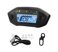 12V Moto Dashboard Digital Speedometer Tachometer Motorcycle Instrument LCD Display 0~10000 RPM For 1-4 Cylinder Speedometer(Color1)