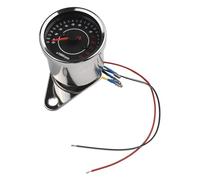 12V Motorcycle Tachometer Meter with LED Backlight, 13K RPM Speed Reading, Stainless Steel Housing and Glass Cover, Comes with Mounting Hardware