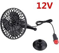 12V Oscillating Mini Car Fan Cooler Vehicle Suction Pad, Interior Cooling, Volt Inch Hot Summer Heatwave Cool Air