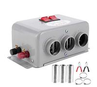 12V Portable Car Heater Cab Interior Warmer, 2-In-1 | Quick Heating Ceramic Defroster Demister, Windscreen Clear, Heater For Van Campervan Lorry Windscreen, Black