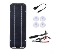 12V Portable Solar Panel Kit IP65 Waterproof Trickle Battery Charger with PET Polycrystalline Silicon Cells for Car RV Camper Boat Motorcycle Tractor