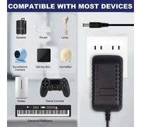 12V Power Adapter for Yamaha Keyboard, DC/AC 12V 2A Power Supply Charg
