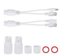 12V Power Over Ethernet Passive POE Adapter Cable Splitter - Injector for IP Cameras and Wireless Access Points, Long Distance Transmission, Durable Design (White)