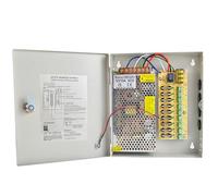 12V Power Supply Box for CCTV Camera 9 Channels Output AC 110V/220V to DC 12V 10A 120W CCTV PSU Power Distribution Box