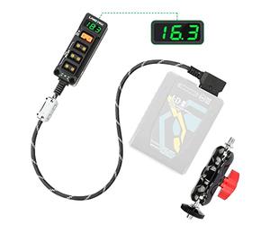 12V Regulated P-Tap D-Tap Splitter for ARRI|RED|Sony|Teradek |Smallhd|DJI|TILTA |SmallRig|V-Mount|Gold-Mount，1/4"-20 Screw Threads, Voltmeter Magic Arm-Braided Kevlar Cable 17.7 inches