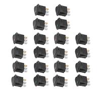 12V Round Rocker Switch 20Pcs LED Light, 3 Pin 2 Level Toggle SPST, Blue Green Yellow Red - Easy Installation, Long Electrical Life, Ideal for Car Auto Use