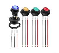 12V Round Rocker Switch with LED Indicator and Sealed Design for Reliable Performance in Boats RVs Cars and Off-Road Equipment (Blue)