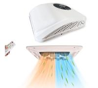12V RV Air Conditioner Heater Combo Universal Roof AC Unit, 12 Volt DC RV Air Conditioner with Heat, 9500BTU Quiet Camper A/C Unit, Fast Heating & Cooling For Semi Truck, Trailer Van, Tractor, Bus