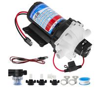 12V RV Fresh Water Pump 6.5GPM 70PSI Self-Priming Diaphragm Water Pump with 1/2MNPT Connection Detachable Filters and Pressure Switch for RV,Marine,Yacht