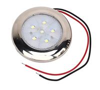 12V RV LED Ceiling Dome Light, IP65 Waterproof, White Lighting, 6 LED Crystal Lamp Beads, Suitable for Boat Van Caravan Truck, PC + 316 Stainless Steel Ring