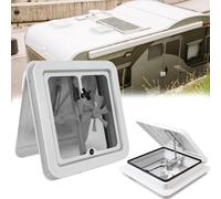 12V RV Roof Fan, 14 Inch Roof Hatch Caravan Motorhome Roof Exhaust Fan with Insect Screen Skylight Roof Hood Vent Roof Hatch Vent for Caravan/Truck/Van