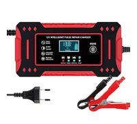 12V Slim Charger (6A + Pulse Repair) - Pulse Repair Charger with LED Display, 12V/6Amp Car Battery Charger, Smart Fully-Automatic Battery Maintainer, Trickle Charger for Car, Motorcycle