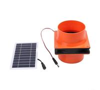 12V Solar Exhaust Fan Kit with 10W Panel for Round Duct, ABS Roof Ventilation Blower for RV Attic Greenhouse Boat, Energy Saving Cooling System(orange)