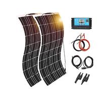 12V Solar Panel Kit 450W 300W 150W Battery Charger Flexible Photovoltaic System for Home Car Boat Camping Travel Outdoor Providing Efficient Reliable Energy(300w kit)