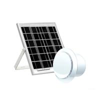 12V Solar Powered Exhaust Fan 4 Inch Low Noise 40dB Ventilation System for Bathroom Kitchen Window Wall Ceiling ABS Brushless Motor High Airflow