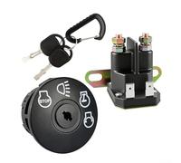 12V Starter Solenoid and Ignition Switch Kit Replaces AM138068 175566 725-04439 435-151 for John-Deere LT1042 Riding Mower Tractor - Compatible with L100 LA105 D100 Series