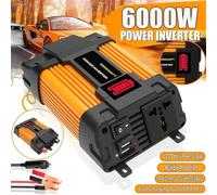 12V to 110V/220V Power Inverter 6000W with LED Battery Display, Dual USB and AC Outlets, Overload Overheat Short Circuit Protection for Ca(110V)