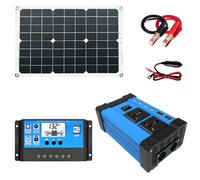 (12V to 220V) Solar Power System Set 18W Solar Panel 300W Power Inverter 30A Controller Kit Solar Panel Battery Charger