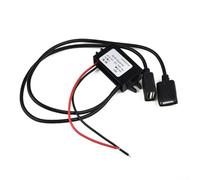 12V to 5V 3A DC Step Down Converter with Two USB Ports Power Adapter for Car GPS Smartphones Cameras Compatible with Multiple DC Sources IP68 Waterproof