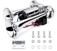 12V Truck Train Air Horns 600DB Dual Trumpets Super Loud Electric Car Air Horn Kit with Compressor - Applicable for Vehicle Car SUV Trucks Trains Lorrys Cars Boats Ship