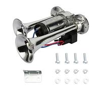 12V Truck Train Air Horns 600DB Dual Trumpets Super Loud Electric Car Air Horn Kit with Compressor - Applicable for Vehicle Car SUV Trucks Trains Lorrys Cars Boats Ship