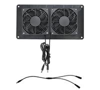 12V Twin Fan Ventilator 3000RPM 5.5x2.1mm Input With 1 To 2 Split Cable For Dog Houses Chicken Shelters Outdoor For Pet House