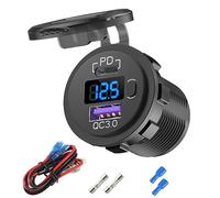 12V USB C Car Charger, 38W 12V USB Cigarette Lighter Replacement with PD 3.0 and QC 3.0 Car USB Port, Waterproof USB Plug 12 Volt