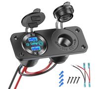 12V USB Cigarette Lighter Socket Panel with Triple USB Output and 200W Socket, 24V Waterproof Car Accessories Charger Socket