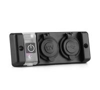 ^^ 12V Waterproof Cigarette Lighter Dual USB Power Socket Panel For Car