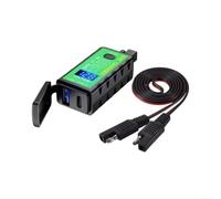 12V Waterproof Dual USB Motorcycle For Charger 1.6m Cable IP67 ABS Housing | Waterproof 12V Dual USB Motorcycle for charger with 1.6m Cable, Fast Charging for Phone for gps Camera