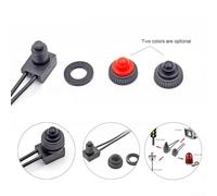 12V Waterproof Latching Push Button Switch with Wire, Suitable for Outdoor Lighting and Electrical Devices, Complies with UL and ROHS Standards (Black 10Pcs)