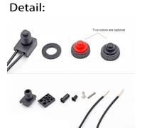 12V Waterproof Latching Push Button Switch with Wire, Suitable for Outdoor Lighting and Electrical Devices, Complies with UL and ROHS Standards (Red 10Pcs)