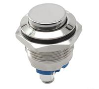 12V Waterproof Metal Push Button Switch with 16mm Installation Hole Momentary Normally Open Contact for Industrial and Electronic Circuit Use (curved)