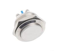 12V Waterproof Momentary Push Button Switch, 22mm Nickel Plated Brass, Perfect for Electromagnetic Starter and Relay Use (high head)