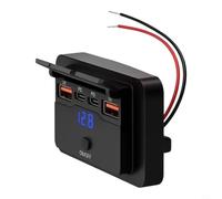 12V Waterproof USB Socket Charger 4-Port for qc3.0 for pd 12V | Protective Hard Case Luna Camera, ABS Storage Box 23x7x9cm(B+LCD)