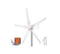 12V Wind Turbine Generator Kit 500W 5 s MPPT Controller Three Phase Magnet Motor 29A Aluminum Body Stainless Steel Tail 900RPM For Home RVs Boats For Beginners DIY(500W 5 Blades,With Charge Control)