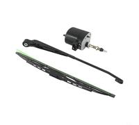 12V Windshield Wiper Motor with 105° Wiping Range and 400mm Blade, Metal Housing, DC Power, Switch Control, Compatible with Tractor, Boat, RV, Replacement