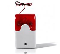 12V Wired Alarm Strobe Siren with Mounting Accessories, Red Light 110db Loud Sound Flash Buzzer Siren Home Security Alarm Systems for Home Office Safety