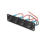 12V1-4 toggle switch panel for cars, ships, RVs, trucks, blue LED shaped accessories, ship rocker switches(Green)